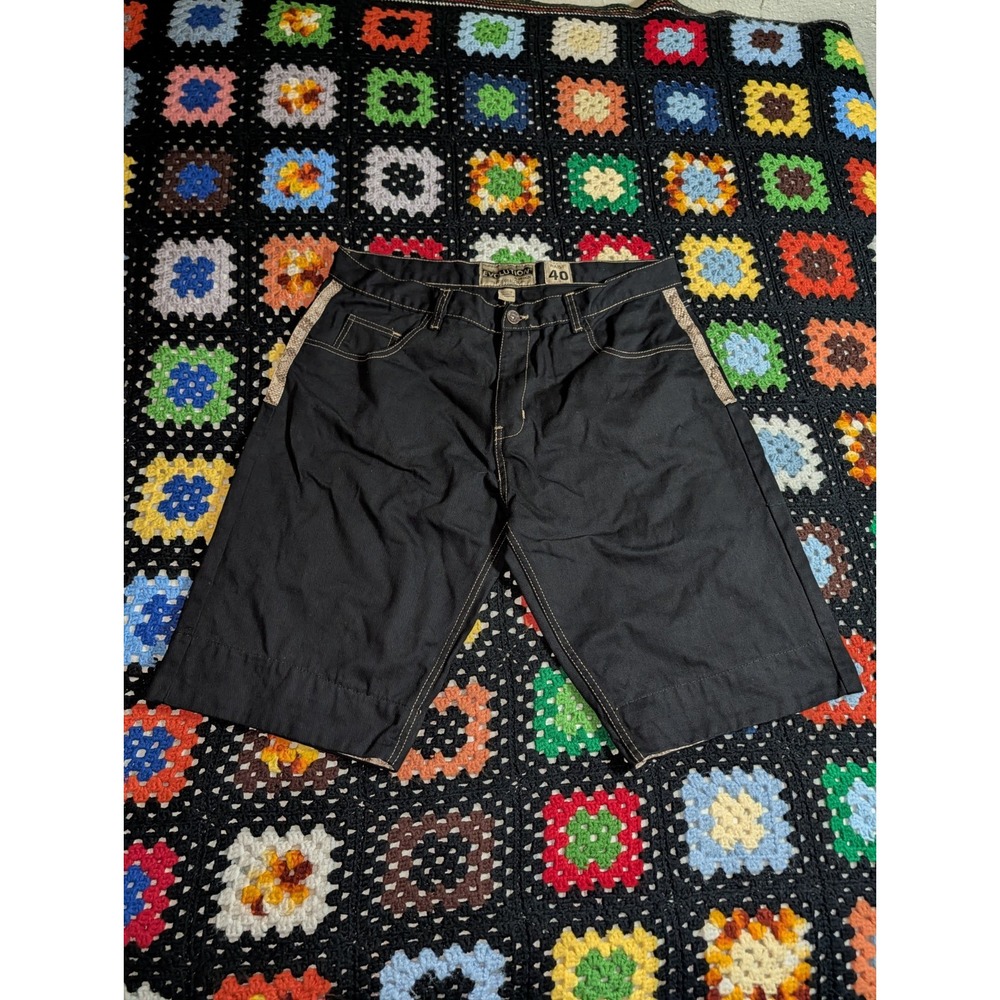 Evolution In Design Shorts Y2K Baggy Men's‎ Size 40 Black Denim Casual (40x13)